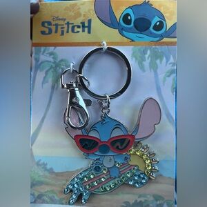 Disney STITCH Bedazzled Keychain Bag Charm